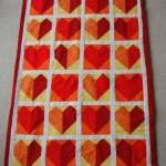 Baby Cot Quilt - Red Hearts