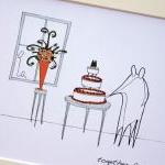 Wedding Cake, Anonymity Illustrative Print..