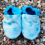 Baby Booties, Blue Flowers 0-6 Months