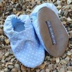 Baby Booties, Baby Blue Mini Spots 6-12 Months..