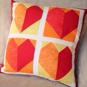 Red hearts cushion