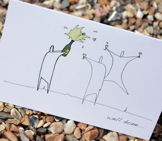A6 Well Done Champagne Card (anonymity Range)